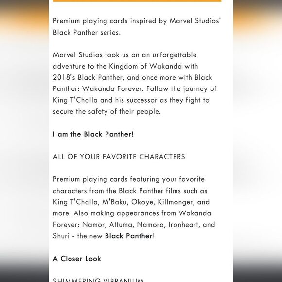 Theory 11 Black Panther Playing Cards - Picture 9 of 9